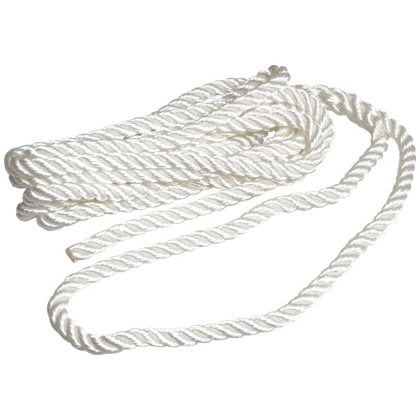 Robline fortøjningstov i hvid farve, set fra siden med mål 16mm x 6m