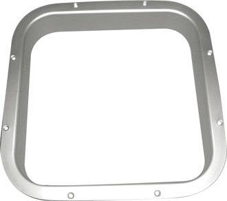 Gebo inderramme til skylight luge, set foran med aluminiumsfinish.