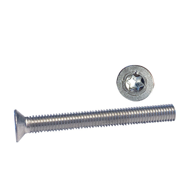 Maskinskrue fra 1852 med Torx-hoved, tydeligt set med A4-materiale.