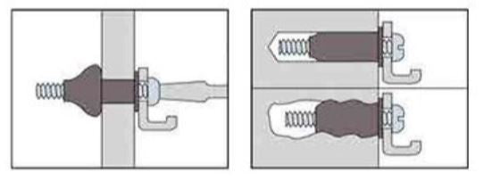 Close-up af Rawlplug M8/28 28 mm i brugsposition