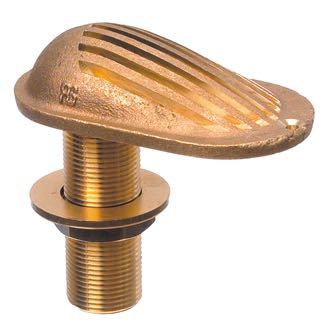 Guidi vandindtag 1 1/4" i messing, set fra siden med tilslutningspunkter