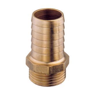 Guidi slangestuds 1/2" x 10mm i messing med tilslutning til bådudstyr.
