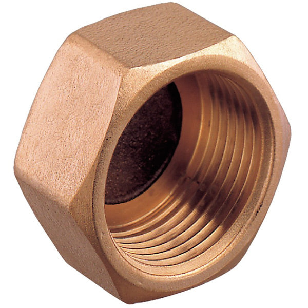 Guidi slutmuffe i bronze til indvendigt gevind 1 1/2", vist fra siden.