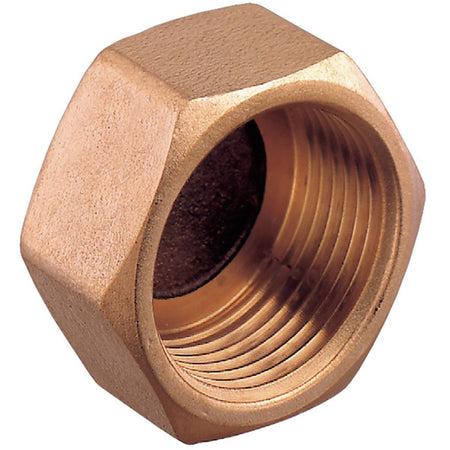 Guidi slutmuffe i bronze til indvendigt gevind 1 1/2", vist fra siden.