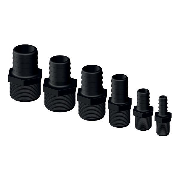 Trudesign slangestuds han komposit sort 1 1/4" set fra siden