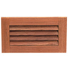 Roca ventilationsrist i teak, 16 x 20,5 cm, set fra siden.