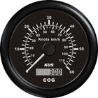 Kus GPS hastighedsmåler i sort, set fra fronten