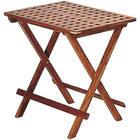 Roca klapbord i teak, set fra siden med åbne klapper.