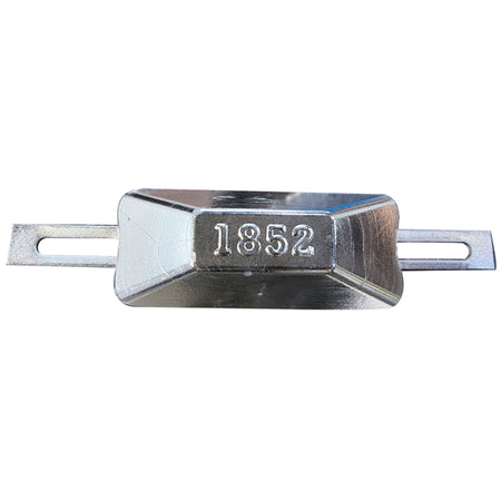 1852 alu anode på hvid baggrund, vejer 0.30 kg