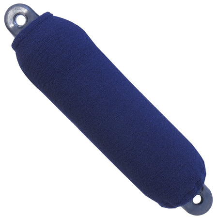 Fendequip fenderovertræk i navy farve til 70x20 cm fender, vist på båd
