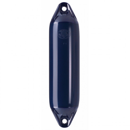 Polyform F4 fender i navy med navy top set fra siden