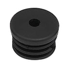 Sort PVC endeprop til rør Ø25mm, på hvid baggrund