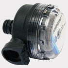 Jabsco pumpgard filter 90 grader set forfra, designet til hurtig tilslutning.