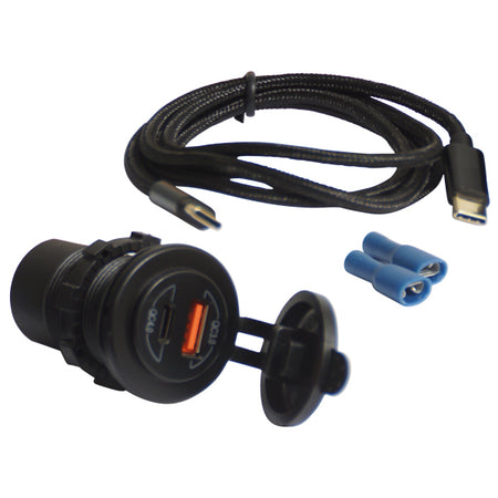 Port for USB-A og USB-C med 1m kabel