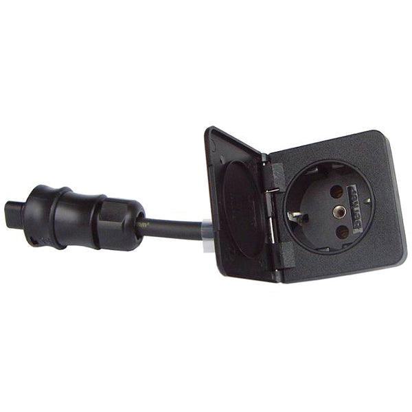 Ratio, SeaTec, Ratio Einbauschuko für Landstrom mit Abdeckung schwarz 16A IP44