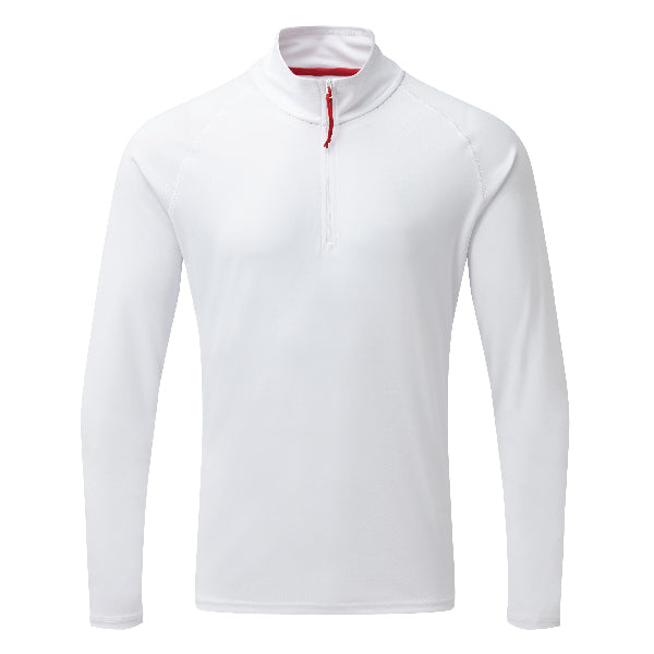 Gill UV009 langærmet t-shirt i hvid, set forfra