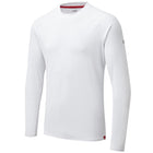 Gill UV011 Men's UV Tec T-Shirt i hvid, set forfra i en maritim kontekst.