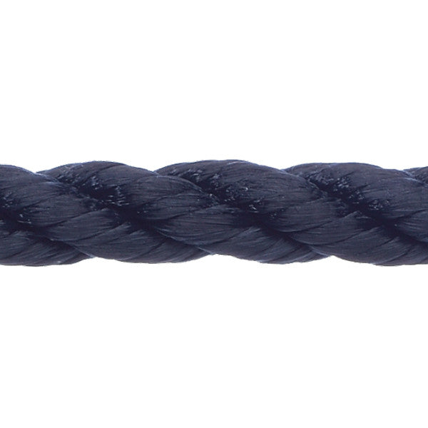 Robline Cormoran fortøjningsline 10mm navy i 1 meters længde, set fra siden.