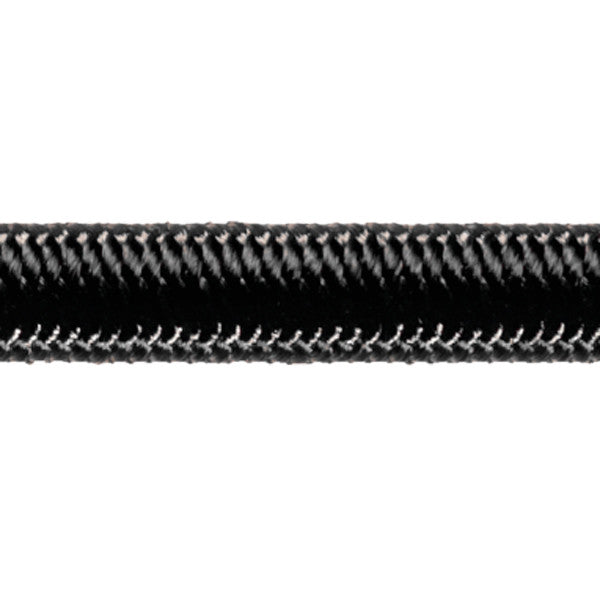 Robline elastik snor 8mm sort, præsenteret i hele sin længde på 1 meter.