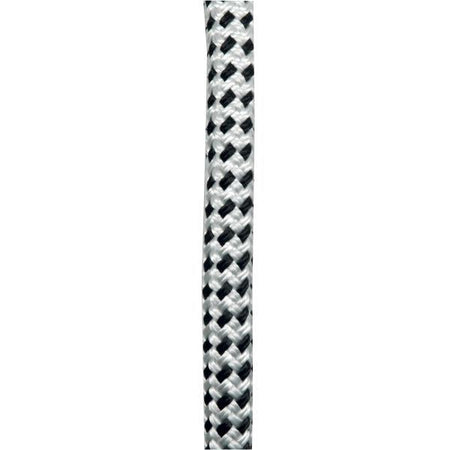 Robline fortøjningsline i hvid og sort, dobbelt flettet med 18 mm diameter