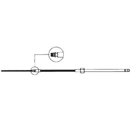 Ultraflex styrekabel M58, close-up af kabelskruen