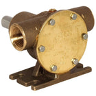 Jabsco impeller pumpe set fra siden, med dimensioner vist.