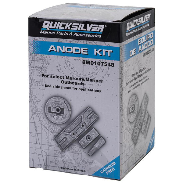 Quicksilver, 8M0107548 Aluminium-Anodensatz für Mercury 75-150 hk