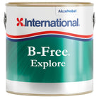 International B-Free Explore Navy 0,75L bundmaling i nærbillede med transparent låg