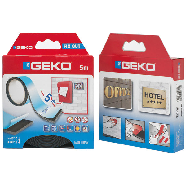 Geko, Fix Out doppelseitiges Klebeband 25mm x 5m
