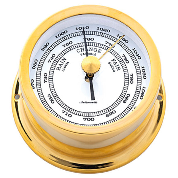 AutoNautic, SeaTec, Autonautic minor 72 Barometer Ø72/50 mm vergoldetes Messing