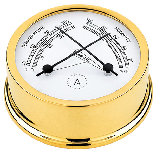AutoNautic, SeaTec, Autonautic atlantic 95 Thermo-/Hygrometer Ø95/70 mm vergoldetes Messing