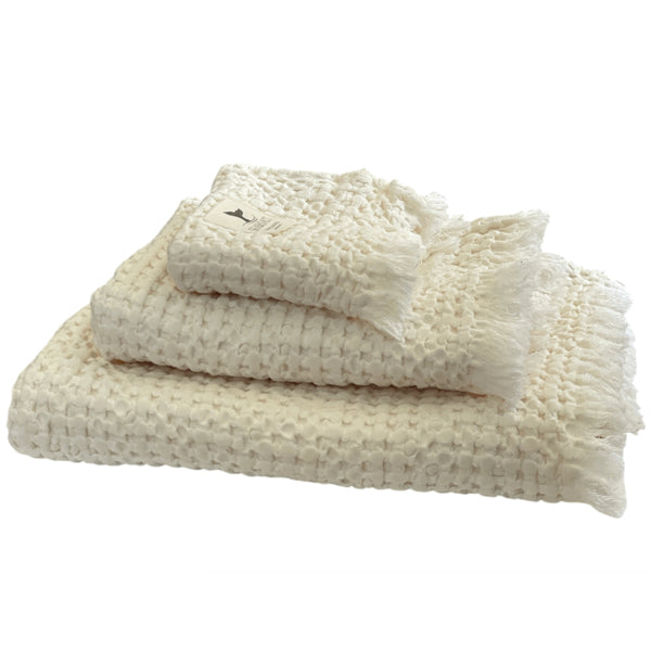 Marine Business, SeaTec, MB SEA &SALT Handtücher Waffelstruktur Ecru 3 Stk 30x50 - 50x100 - 70x140 cm